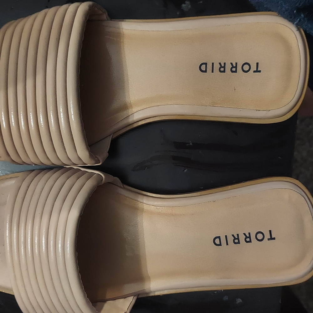 Torrid Cream Ribbed Mules